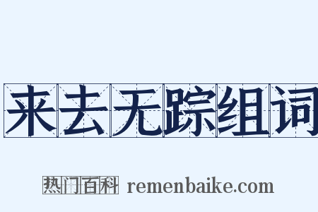 来去无踪组词是什么意思的图片